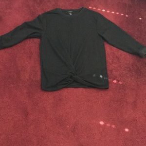 short long sleeve black dress